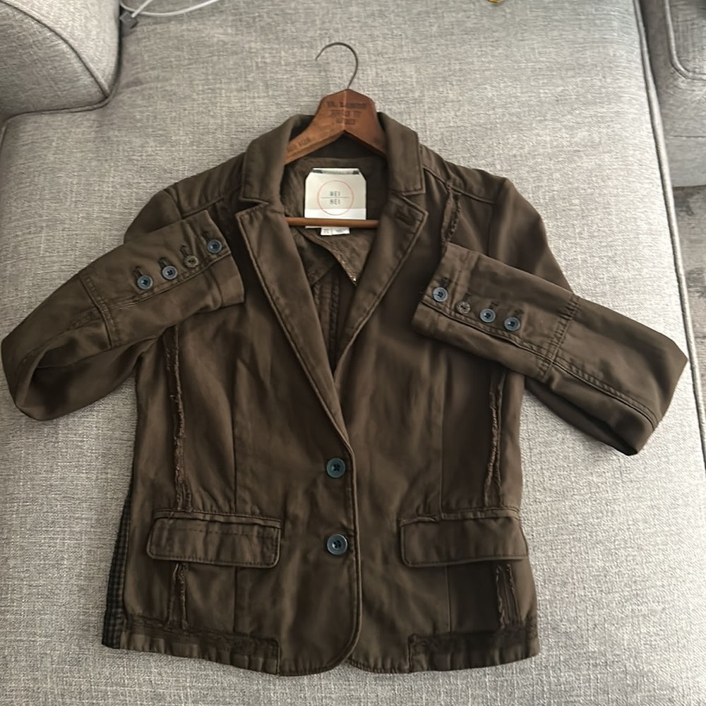 Hei Hei Anthropologie Dark Academia Green Equestrian Blazer Military Jacket